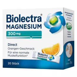 BIOLECTRA Horčík 300 mg priame oranžové tyčinky, 20 ks