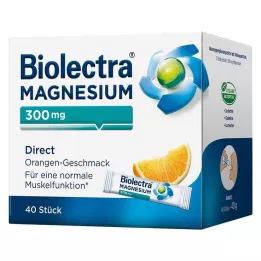 BIOLECTRA Horčík 300 mg priame oranžové tyčinky, 40 ks