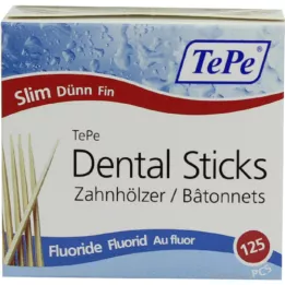 TEPE Tenké špáradlá s fluoridom, 125 kusov