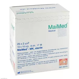 MULLKOMPRESSEN 10x10 cm sterilný 8-cestný, 25X2 ks