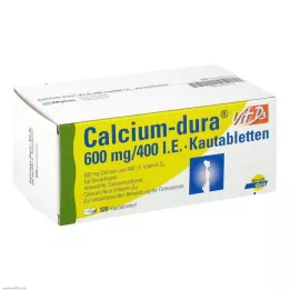 CALCIUM DURA Vit D3 600 mg/400 I.E. žuvacie tablety, 120 ks