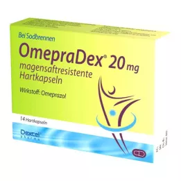 OMEPRADEX 20 mg gastrorezistentné tvrdé kapsuly, 14 ks