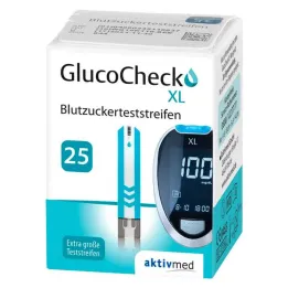 Testovacie prúžky na meranie hladiny cukru v krvi GlucoCheck XL , 25 ks