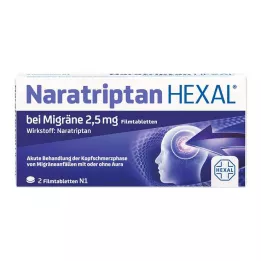 NARATRIPTAN HEXAL na migrénu 2,5 mg filmom obalené tablety, 2 ks