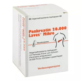 PANKREATIN 20 000 gastrorezistentných tvrdých kapsúl Laves Micro, 50 ks