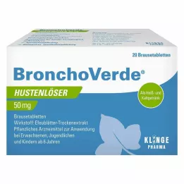 BRONCHOVERDE Expektorans proti kašľu 50 mg šumivé tablety, 20 ks