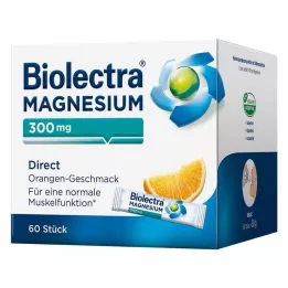 BIOLECTRA Horčík 300 mg priame oranžové tyčinky, 60 ks