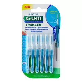 GUM TRAV-LER 1,6mm jedľová modrá Interdental+6 viečok, 6 ks