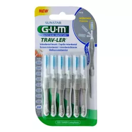 GUM TRAV-LER 2,0 mm sviečková šedá medzizubná + 6 vrchnáčikov, 6 ks