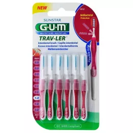 GUM TRAV-LER 1,4mm sviečka ružová medzizubná + 6 vrchnáčikov, 6 ks
