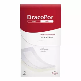 DRACOPOR Obväz na rany 10x20 cm sterilný, 5 ks