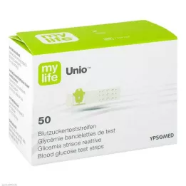 MYLIFE Unio testovacie prúžky na meranie hladiny cukru v krvi, 50 ks