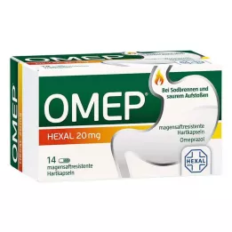 OMEP HEXAL 20 mg gastrorezistentné tvrdé kapsuly, 14 ks