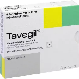 TAVEGIL Injekčný roztok 2 mg/2 ml ampulky, 5x2 ml