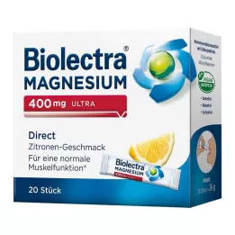 BIOLECTRA Horčík 400 mg ultra Direct Lemon, 20 ks