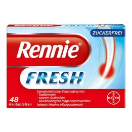 RENNIE FRESH Žuvacie tablety, 48 ks