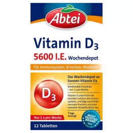 ABTEI Vitamín D3 5600 IU týždenne depotné tablety, 12 ks