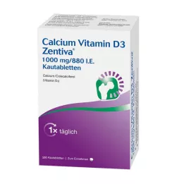 CALCIUM VITAMIN D3 Zentiva 1000 mg/880 I.E. žuvacie tablety, 100 ks