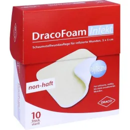 Dracofoam Infection Foam Kryt na rany 5x5cm, 10 ks