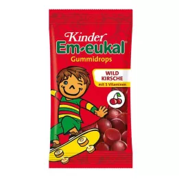 EM-EUKAL Kinder Gummidrops Divoká čerešňa s obsahom cukru, 75 g