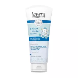 LAVERA Baby & Detské umývacie mlieko citlivé&Šampón, 200 ml