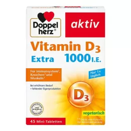 DOPPELHERZ Vitamín D3 1000 I.E. EXTRA Tablety, 45 ks