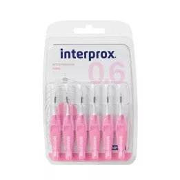 INTERPROX nano ružová medzizubná kefka blister, 6 ks