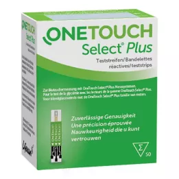 ONE TOUCH Testovacie prúžky na meranie hladiny glukózy v krvi Select Plus, 50 ks