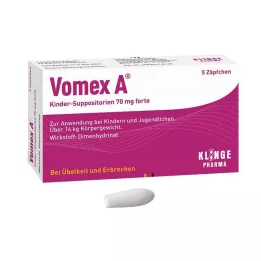 VOMEX A Detské čapíky 70 mg forte, 5 ks
