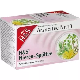 H&amp;S filtračné vrecko čaju na oplachovanie obličiek, 20X2,0 g