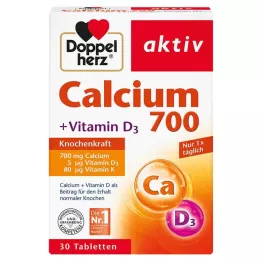 DOPPELHERZ Vápnik 700+vitamín D3 tablety, 30 ks