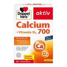 DOPPELHERZ Vápnik 700+vitamín D3 tablety, 80 ks