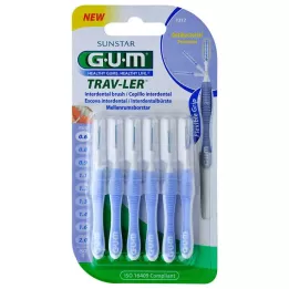 GUM TRAV-LER 0,6mm sviečková svetlomodrá medzizubná kefka, 6 ks
