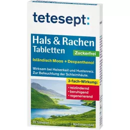 TETESEPT Hrdlo &amp; Hrdlo tablety bez cukru, 20 ks