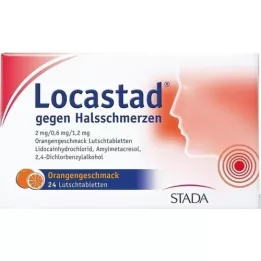 LOCASTAD na bolesti hrdla Pomarančové pastilky, 24 ks