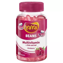 YAYA BEANS Malinové žuvacie tablety so zinkom a jódom, 90 ks
