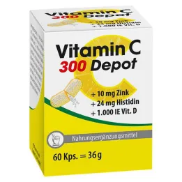 Vitamín C 300 depot + zinok + histidín + D kapsuly, 60 ks