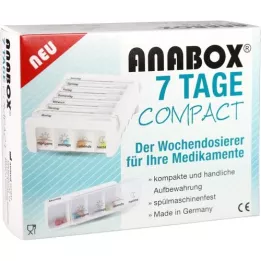 ANABOX Kompaktný 7-dňový týždenný dávkovač biely, 1 kus