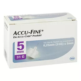 ACCU FINE sterilné ihly pre inzulínové perá 5 mm 31 G, 100 ks