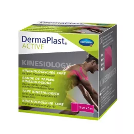 DERMAPLAST Aktívna kineziologická páska 5 cmx5 m ružová, 1 ks