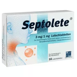 SEPTOLETE 3 mg/1 mg pastilky, 16 ks