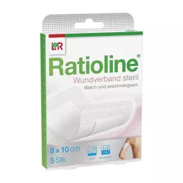 RATIOLINE Obväz na rany 10x8 cm sterilný, 5 ks