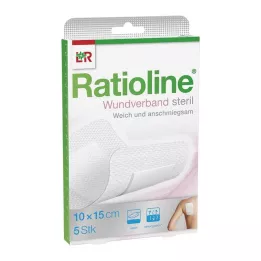 RATIOLINE Obväz na rany 15x10 cm sterilný, 5 ks