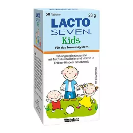 LACTO SEVEN Detské tablety s príchuťou jahoda-malina, 50 ks