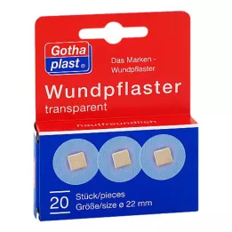 GOTHAPLAST Náplasť na rany 2,2 cm priehľadná, 20 ks