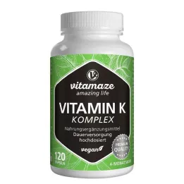 VITAMIN K1+K2 komplexné vysokodávkové vegánske kapsuly, 120 ks