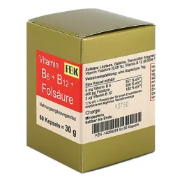 Vitamín B6 + B12 + kyselina listová kapsuly, 60 kusov