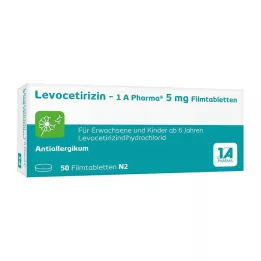 LEVOCETIRIZIN-1A Pharma 5 mg filmom obalené tablety, 50 ks