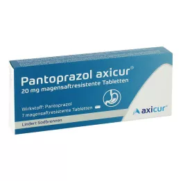 PANTOPRAZOL axicur 20 mg gastrorezistentné tablety, 7 ks