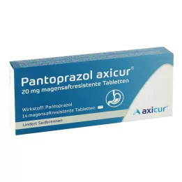 PANTOPRAZOL axicur 20 mg gastrorezistentné tablety, 14 ks